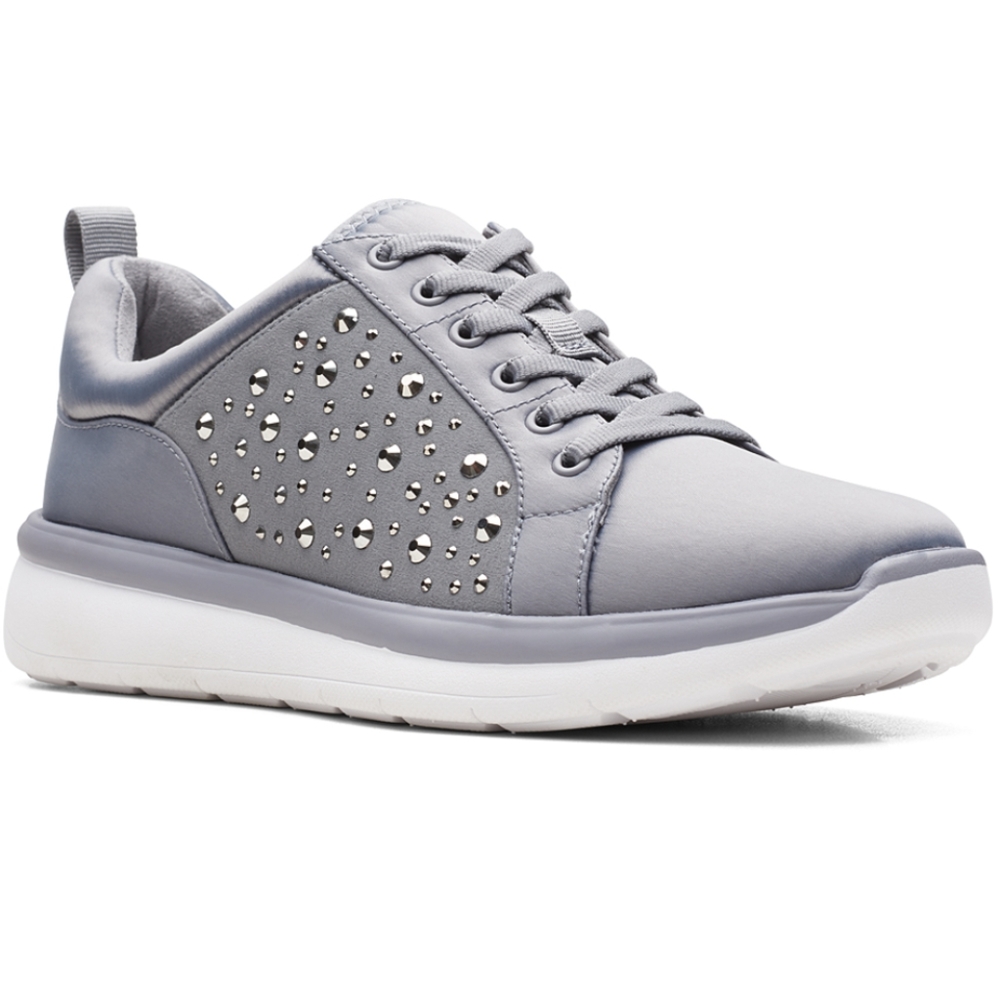 Clarks Womans Ezera Ave Embellished Sneaker